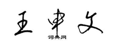 梁錦英王申文草書個性簽名怎么寫