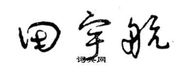 曾慶福田宇航草書個性簽名怎么寫