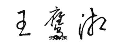 駱恆光王鷹湘草書個性簽名怎么寫