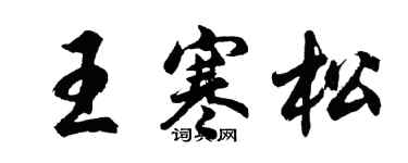 胡問遂王寒松行書個性簽名怎么寫