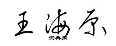 梁錦英王海原草書個性簽名怎么寫