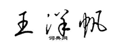 梁錦英王洋帆草書個性簽名怎么寫