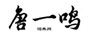 胡問遂唐一鳴行書個性簽名怎么寫