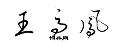 梁錦英王高鳳草書個性簽名怎么寫