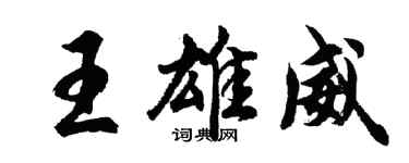 胡問遂王雄威行書個性簽名怎么寫