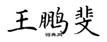 丁謙王鵬斐楷書個性簽名怎么寫