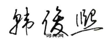 駱恆光韓俊熙草書個性簽名怎么寫