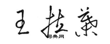 駱恆光王拉葉草書個性簽名怎么寫