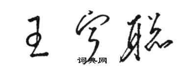 駱恆光王寧聰草書個性簽名怎么寫