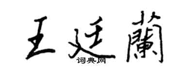 王正良王廷蘭行書個性簽名怎么寫