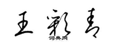 梁錦英王彩青草書個性簽名怎么寫