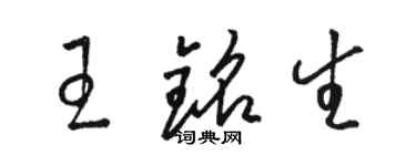 駱恆光王銘生草書個性簽名怎么寫