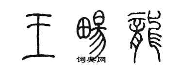 陳墨王暢龍篆書個性簽名怎么寫