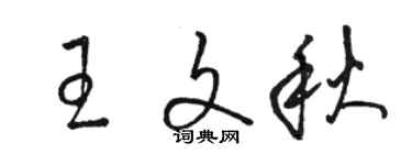 駱恆光王文秋草書個性簽名怎么寫