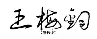 曾慶福王梅鈞草書個性簽名怎么寫