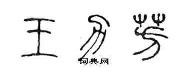 陳聲遠王力芳篆書個性簽名怎么寫