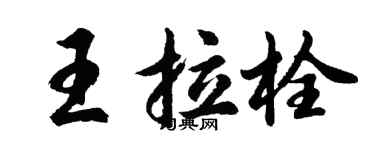 胡問遂王拉栓行書個性簽名怎么寫