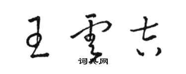 駱恆光王雲吉草書個性簽名怎么寫