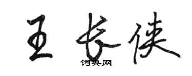 駱恆光王長俠行書個性簽名怎么寫