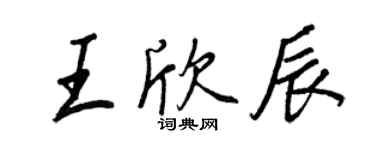 王正良王欣辰行書個性簽名怎么寫