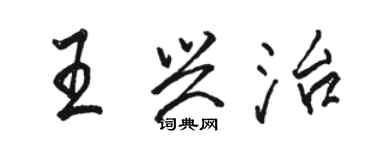 駱恆光王興治行書個性簽名怎么寫