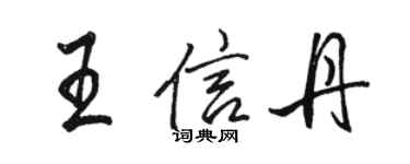 駱恆光王信丹行書個性簽名怎么寫