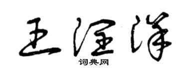 曾慶福王潤洋草書個性簽名怎么寫