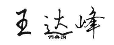 駱恆光王達峰行書個性簽名怎么寫
