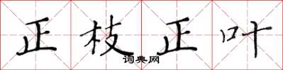 黃華生正枝正葉楷書怎么寫