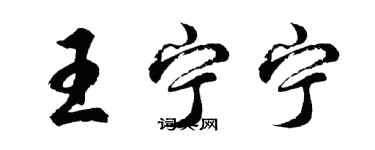 胡問遂王寧寧行書個性簽名怎么寫