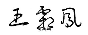 曾慶福王霜鳳草書個性簽名怎么寫