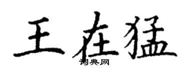 丁謙王在猛楷書個性簽名怎么寫