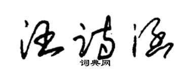 朱錫榮汪詩涵草書個性簽名怎么寫