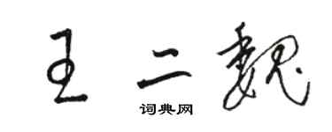 駱恆光王二魏草書個性簽名怎么寫