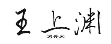 駱恆光王上淵行書個性簽名怎么寫