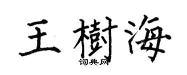 何伯昌王樹海楷書個性簽名怎么寫
