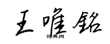 王正良王唯銘行書個性簽名怎么寫
