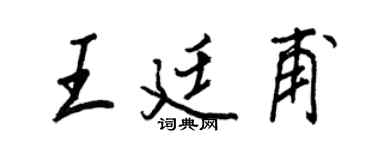 王正良王廷甫行書個性簽名怎么寫