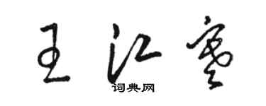 駱恆光王江寒草書個性簽名怎么寫