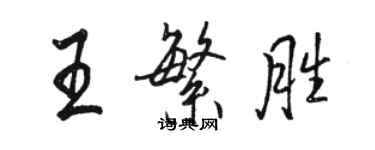 駱恆光王繁勝行書個性簽名怎么寫