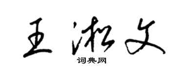 梁錦英王淞文草書個性簽名怎么寫