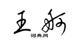梁錦英王舸草書個性簽名怎么寫