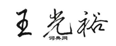 駱恆光王光裕行書個性簽名怎么寫