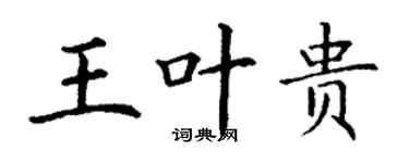 丁謙王葉貴楷書個性簽名怎么寫