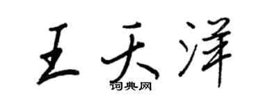 王正良王夭洋行書個性簽名怎么寫
