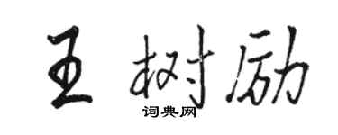駱恆光王樹勵行書個性簽名怎么寫