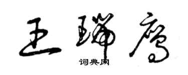 曾慶福王瑞鷹草書個性簽名怎么寫