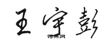 駱恆光王宇彭行書個性簽名怎么寫