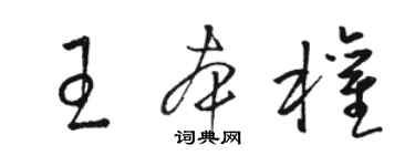 駱恆光王本權草書個性簽名怎么寫
