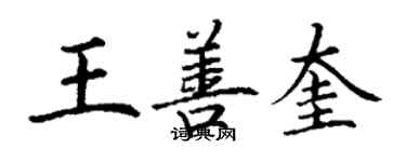 丁謙王善奎楷書個性簽名怎么寫